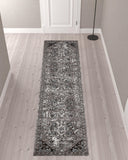 10' Gray Medallion Power Loom Runner Rug