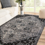 5' x 7' Gray Medallion Power Loom Area Rug