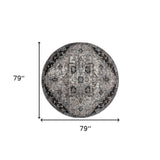 5' x 7' Gray Medallion Power Loom Area Rug