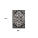 6' Gray Round Medallion Power Loom Area Rug