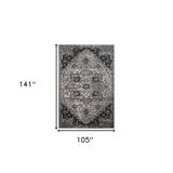 8' x 10' Gray Medallion Power Loom Area Rug