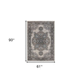 10' Taupe Medallion Power Loom Runner Rug