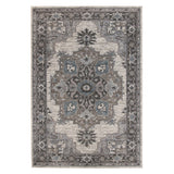9' x 12' Blue and Brown Medallion Power Loom Area Rug
