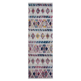 2' X 6' Ivory Geometric Power Loom Runner Rug