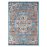 2' x 3' Blue and Orange Medallion Power Loom Area Rug