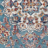 2' x 3' Blue and Orange Medallion Power Loom Area Rug