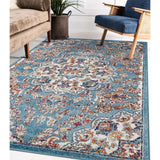 2' X 6' Blue Medallion Power Loom Runner Rug