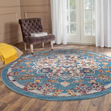 10' Blue Medallion Power Loom Runner Rug