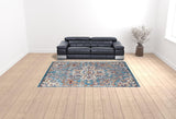 9' x 12' Blue Medallion Power Loom Area Rug