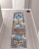 10' Orange Medallion Power Loom Runner Rug