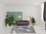 8' x 10' Orange Medallion Power Loom Area Rug