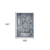 9' x 12' Gray Medallion Power Loom Area Rug