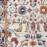 4' x 6' Orange Floral Power Loom Area Rug