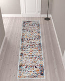 10' Orange Floral Power Loom Runner Rug