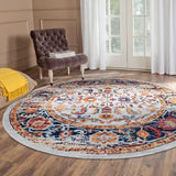 5' x 7' Orange Floral Power Loom Area Rug
