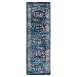 2' X 6' Blue Floral Power Loom Runner Rug