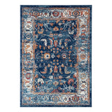 4' x 6' Blue Floral Power Loom Area Rug