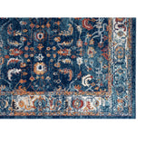 4' x 6' Blue Floral Power Loom Area Rug