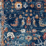 10' Blue and Orange Oriental Power Loom Runner Rug