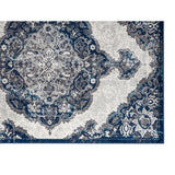 6' Navy Blue Round Medallion Power Loom Area Rug