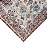 6' Brown Round Floral Power Loom Area Rug