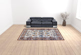 9' x 12' Brown Floral Power Loom Area Rug