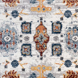 6' Blue Round Floral Power Loom Area Rug