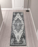 10' Ivory Medallion Power Loom Runner Rug