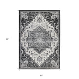 10' Ivory Medallion Power Loom Runner Rug