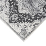 6' Gray Round Medallion Power Loom Area Rug