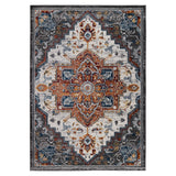 6' Brown Round Medallion Power Loom Area Rug