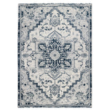 5' x 7' Dark Blue Medallion Power Loom Area Rug