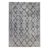 7' x 9' Gray and Black Geometric Shag Area Rug