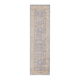 8' Lavender Blue Floral Power Loom Runner Rug