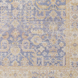 8' Lavender Blue Floral Power Loom Runner Rug