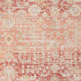 9' X 13' Salmon Floral Power Loom Area Rug