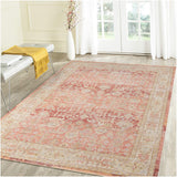 5' x 7' Salmon Floral Power Loom Area Rug