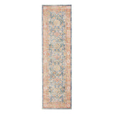 8' Blue Floral Power Loom Runner Rug