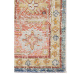 8' Blue Floral Power Loom Runner Rug