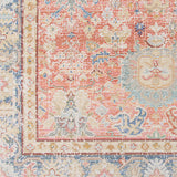 9' X 13' Coral Floral Power Loom Area Rug