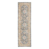 8' Blue Floral Power Loom Runner Rug