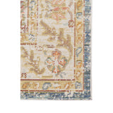 8' Blue Floral Power Loom Runner Rug