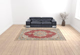 9' X 13' Red Medallion Power Loom Area Rug