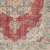 9' X 13' Red Medallion Power Loom Area Rug