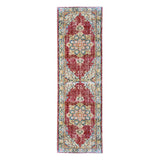 8' Red Medallion Power Loom Runner Rug