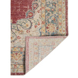 8' Red Medallion Power Loom Runner Rug