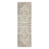 8' Sea Green Medallion Power Loom Runner Rug