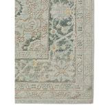 8' Sea Green Medallion Power Loom Runner Rug