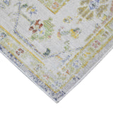 4' x 6' Blue Floral Power Loom Area Rug