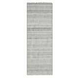 8' Charcoal Geometric Flatweave Handmade Distressed Runner Rug